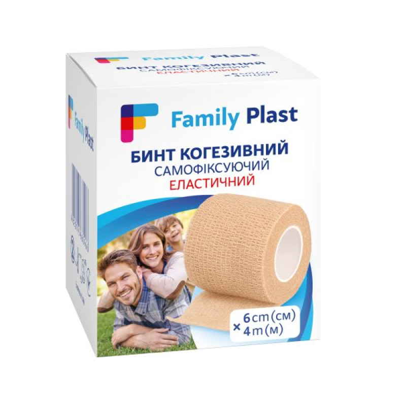 Family Plast elastic cohesive self-fixing bandage 6 cm x 4 m
