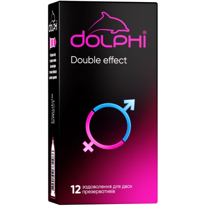 Презервативы Dolphi Double Effect с точками и ребрами №12