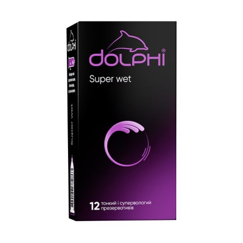 Dolphi Super Wet thin condoms with additional lubricant No. 12