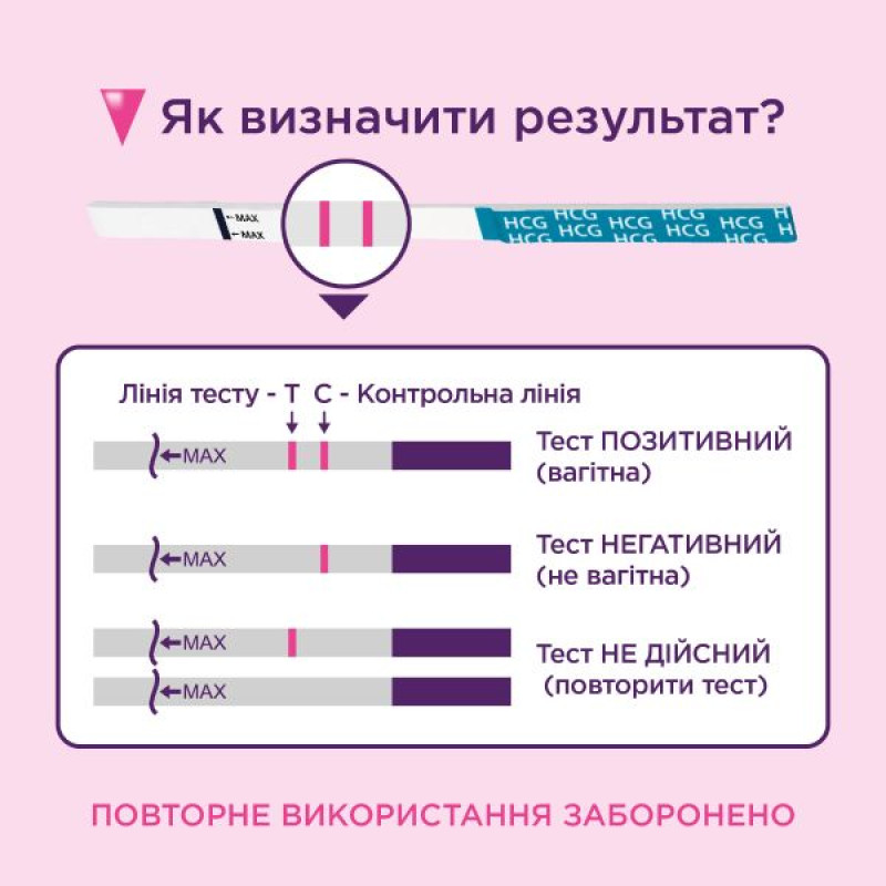 Pregnancy test strip EVITEST red No. 1