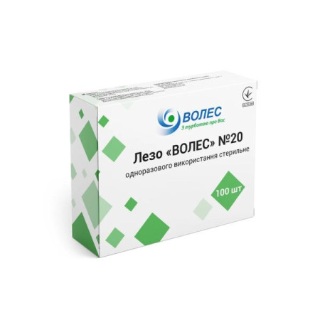Voles surgical sterile blade No. 20, pack No. 100