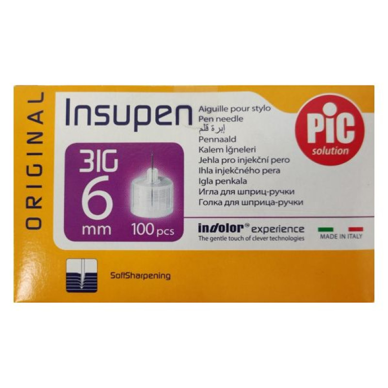 Needles for insulin pens Insupen Insupen 31G x 6 mm (0.25 x 6 mm) No. 100