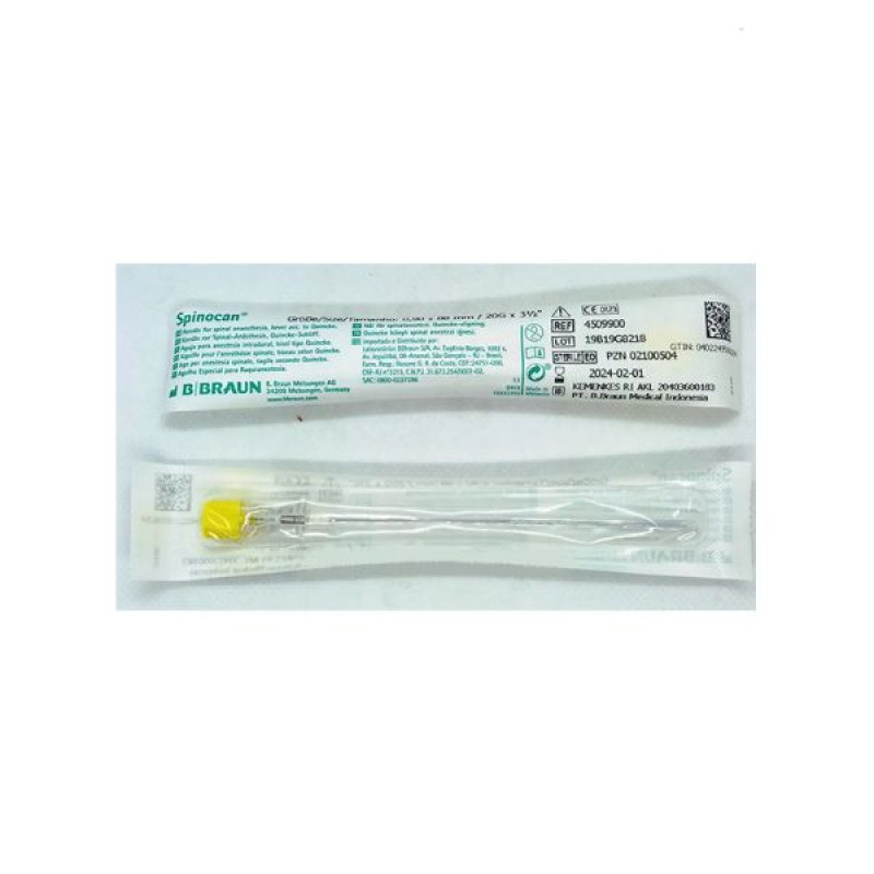 Spinocan needle for spinal anesthesia G20 0.9x88mm yellow