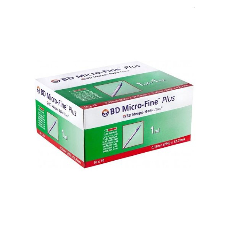 Insulin syringe BD Micro-Fine Plus 1 ml U-100 with needle 30G (0.3 mm x 8 mm) No. 10