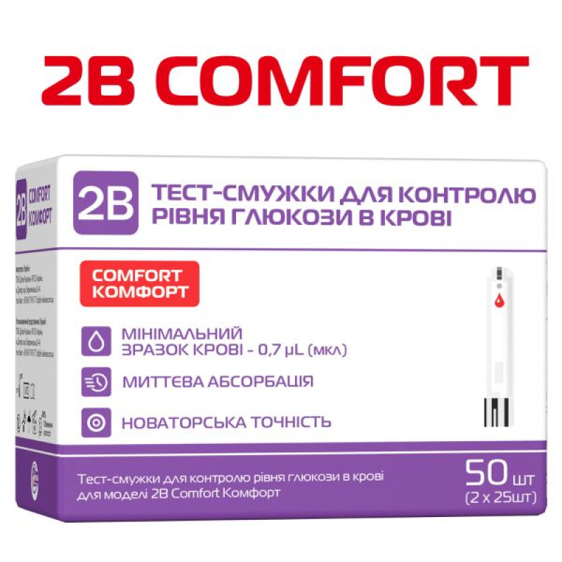 Test strips 2B Comfort No. 50