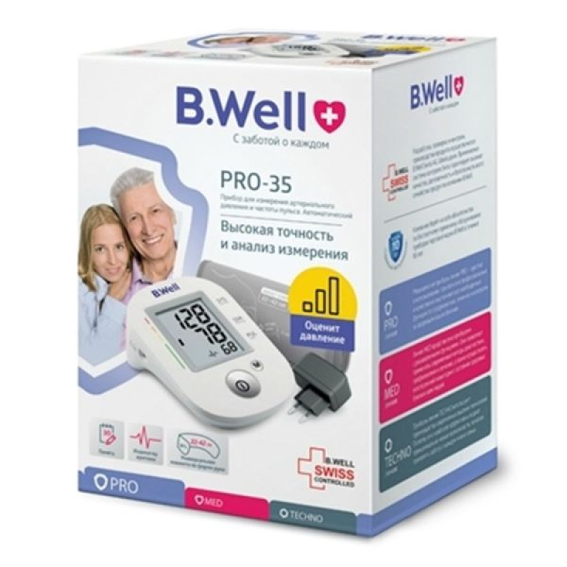 Тонометр автоматичний B.WELL PRO-35 з манжетою M-L (22-42 см) з адаптером