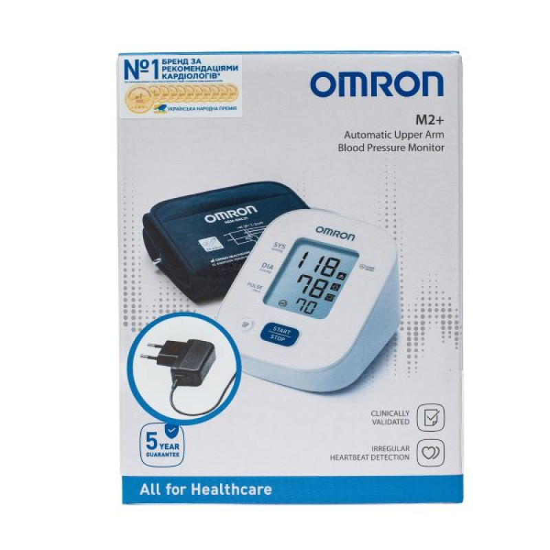 Automatic tonometer OMRON M2 Plus HEM-7146-E with adapter HHP-CM01, cuff 22-42 cm