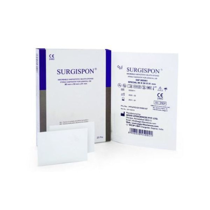 Surgispon special surgical hemostatic sponge 80x50x1mm
