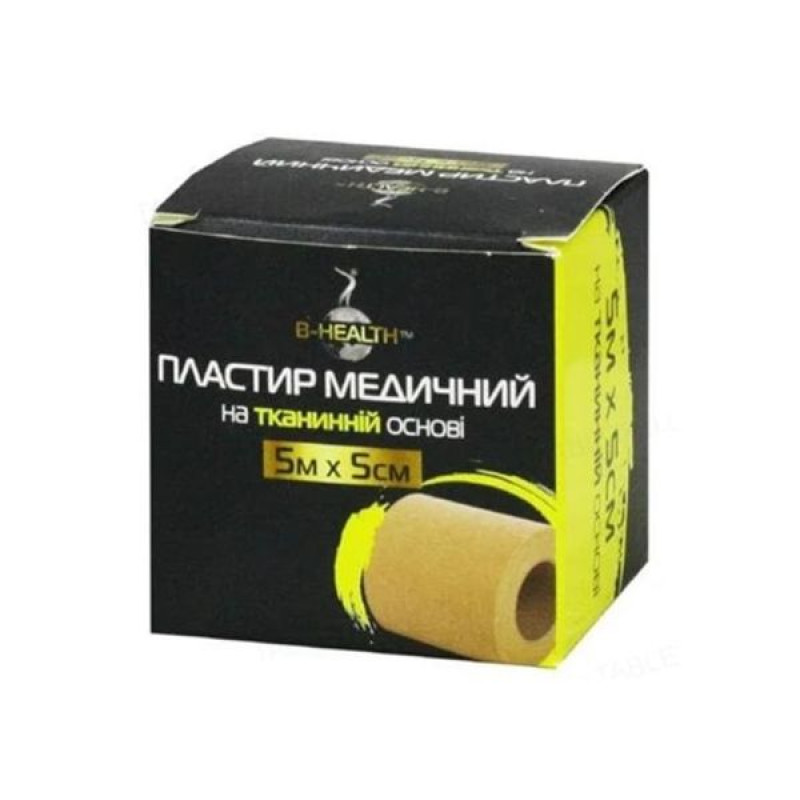Пластир B-Health на тканинній основі котушка 5мх3см