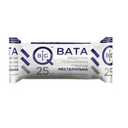 Medical cotton wool, non-sterile, BigQ roll, 25 g