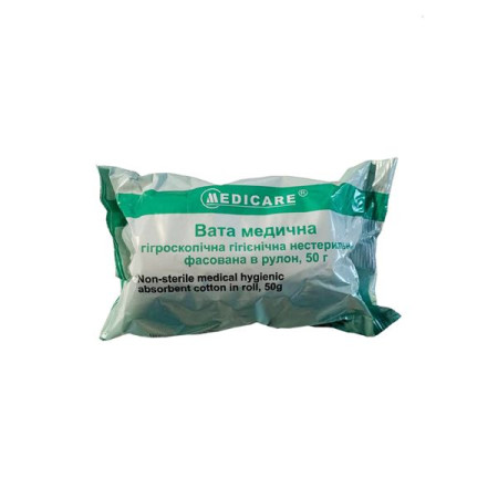 Medical non-sterile zig-zag cotton wool 50 g