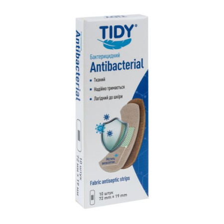 TIDY bactericidal plaster on a fabric base 72 mm x 19 mm No. 10