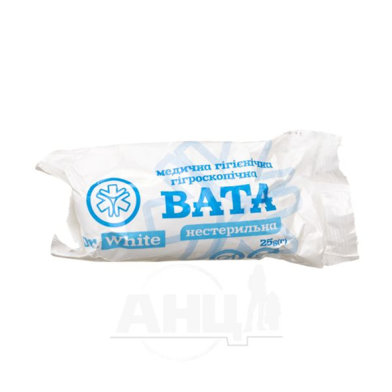 Medical cotton wool, hygroscopic, hygienic, non-sterile, roll type, 25 g