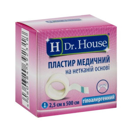 Пластир медичний Dr.House 2,5 см х 500 см на нетканій основі