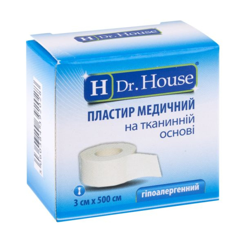 Пластир медичний Dr. House на тканинній основі 3 см х 500 см