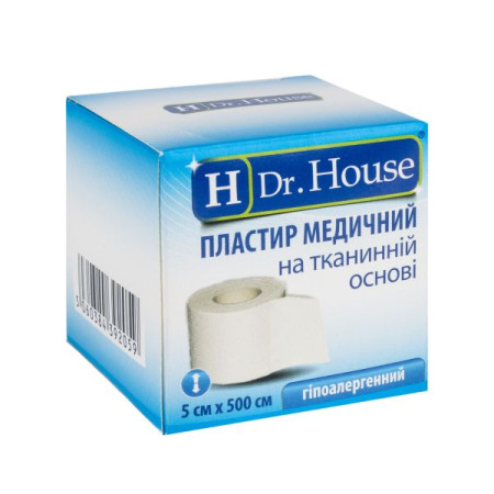 Пластир медичний Dr. House на тканинній основі 5 см х 500 см