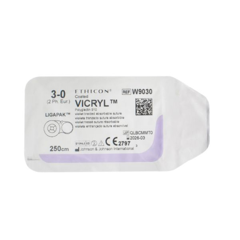 Vicryl W9030 purple No. 3/0 length 2.5 m without needle