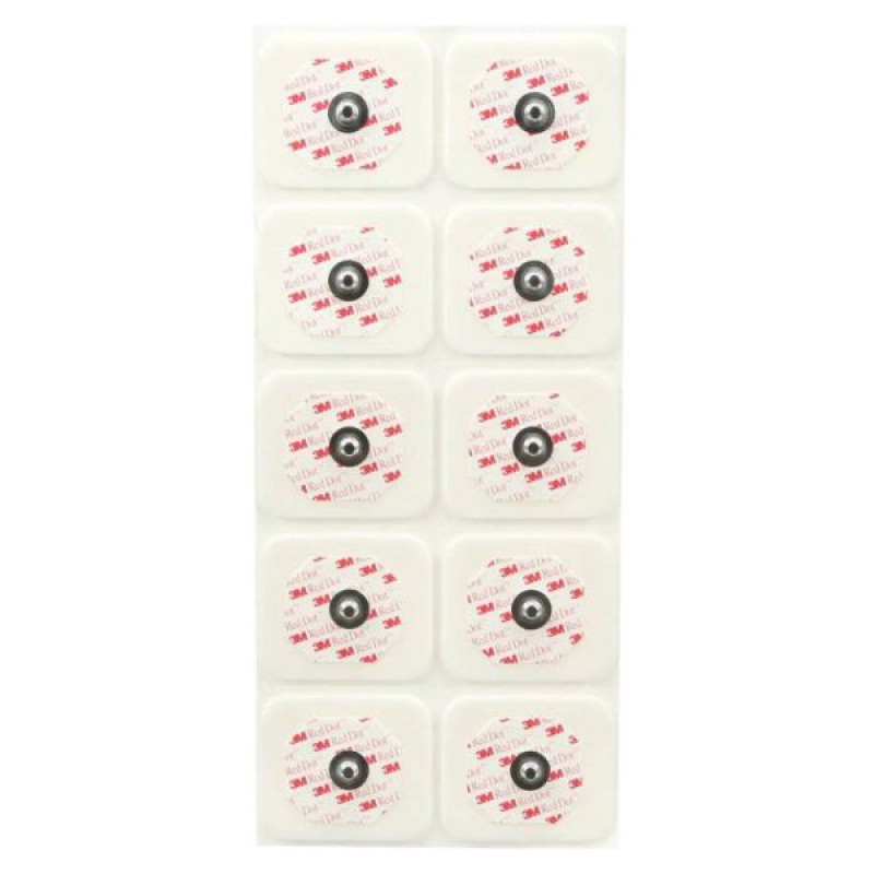 Red dot monitoring electrodes on foam base with sticky gel No. 50