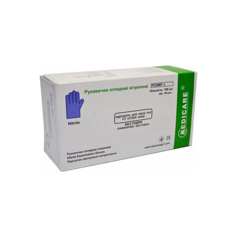 Examination gloves, non-sterile, eg L, latex, powdered, No. 100