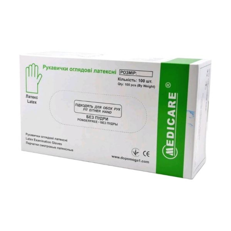 Examination gloves non-sterile efg size l latex powder-free pair №50