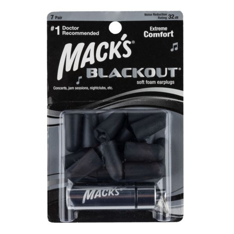 Беруши MACK'S Blackout Foam из полиуретана защита от шума до 32 дБ с контейнером 7 пар