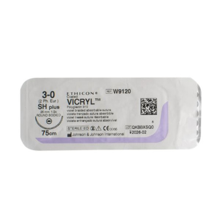 Vicryl W9120 No. 3/0 length 75cm barbed needle 26mm