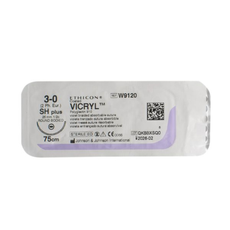 Vicryl W9120 No. 3/0 length 75cm barbed needle 26mm