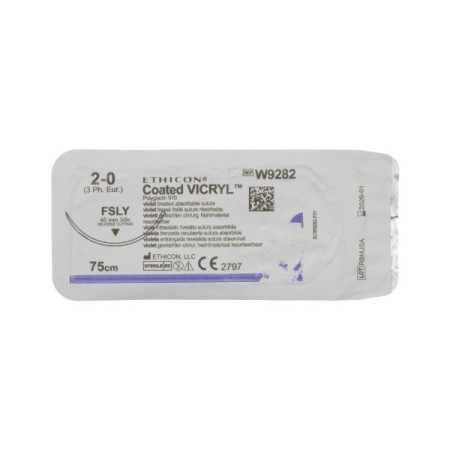 Vicryl W9282 purple No. 2/0 length 75 cm needle back-cutting 45 mm circumference 3/8