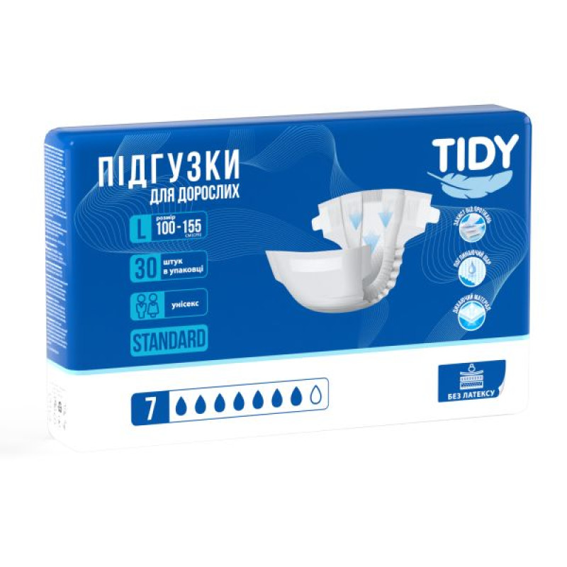 Adult diapers Tidy Standart size L (100 - 155 cm) No. 30