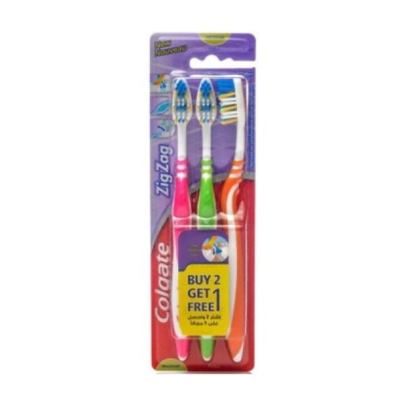Зубна щітка Colgate Zig-Zag Plus середня 2+1