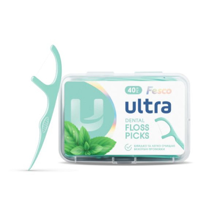 Флосс-зубочистки Феско Fesco Ultra Fresh Clean з тримачем м'ятні №40