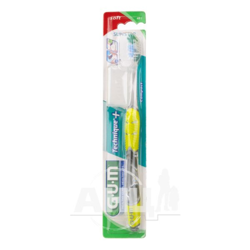 Зубна щітка GUM Technique Plus компактна м'яка