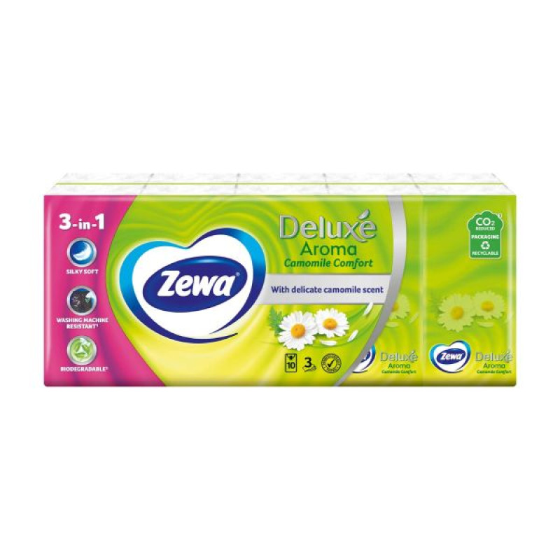 Платки носовые Zewa deluxe ромашка №100