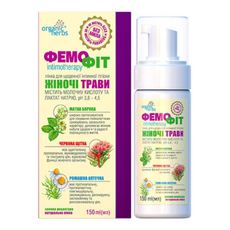 Femofit foam for daily intimate hygiene Women's herbs 150 ml