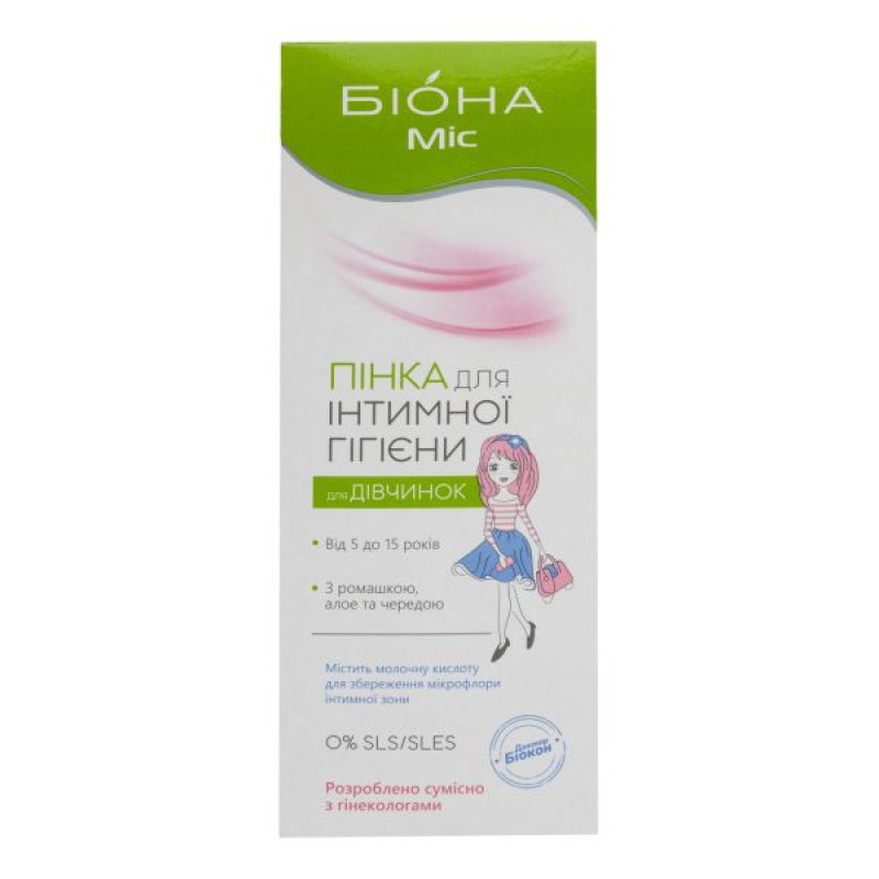 Intimate hygiene foam for girls Biocon Biona Miss 150 g
