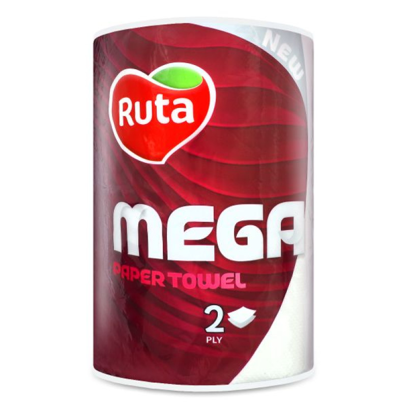 Рушник паперовий Рута двошаровий мега №1