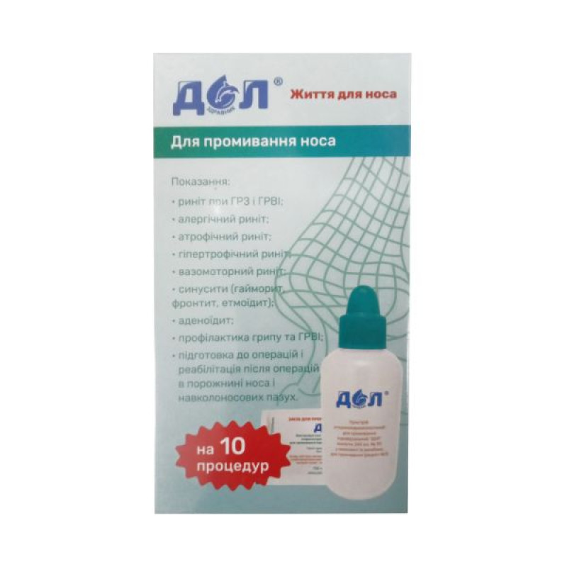 DOL otorhinolaryngological device for rinsing 240 ml + remedy recipe 1 (2g) No. 30