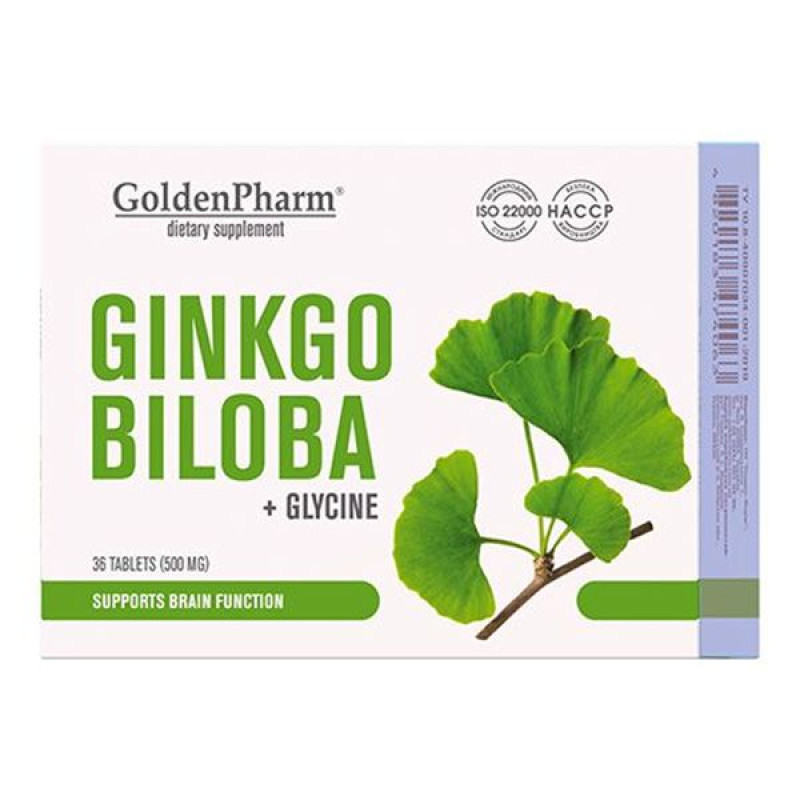 Ginkgo biloba + Glycine Golden Pharm tablets No. 36