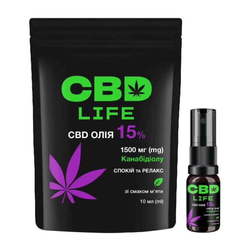 Каннабидиол CBD life Масло 10%спрей со вкусом мяти во флаконе 10 мл