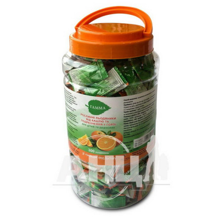 Gamma herbal lozenges for cough and throat irritation with orange flavor No. 300