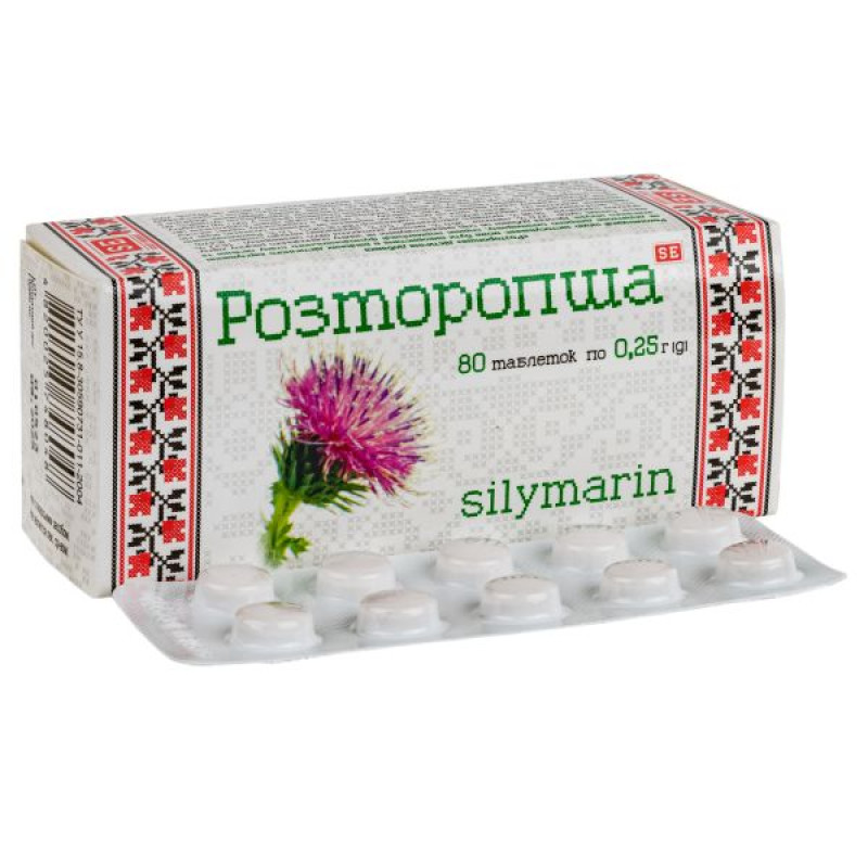 Milk thistle tablets 0.25 g No. 80