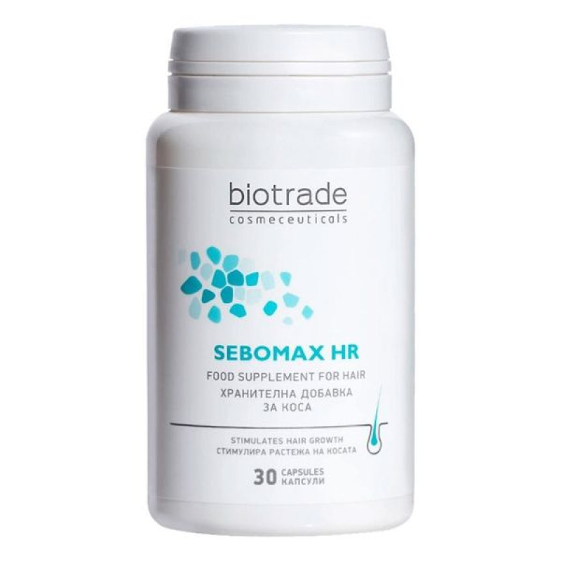 Vitamin and mineral complex against hair loss with biotin, zinc and selenium Biotrade SEBOMAX HR No. 30