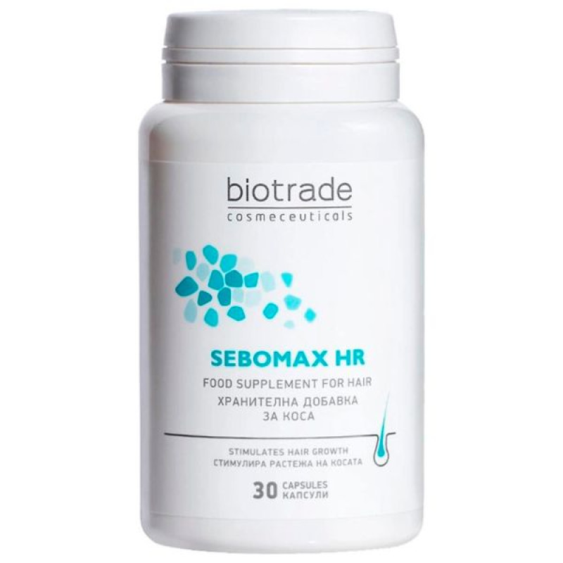 Vitamin and mineral complex against hair loss with biotin, zinc and selenium Biotrade SEBOMAX HR No. 30