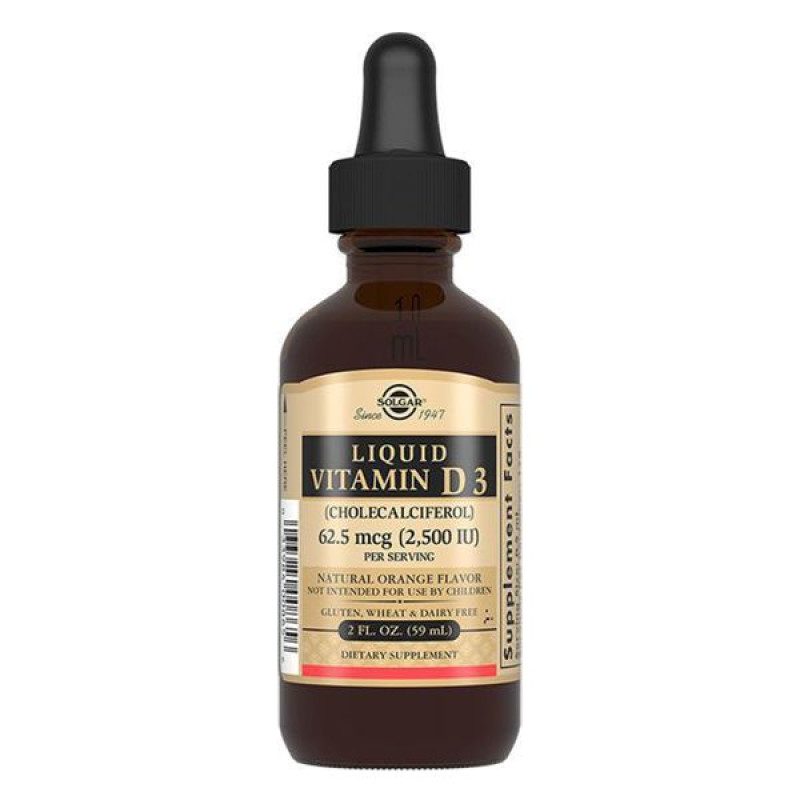 Solgar Витамин Д3 2500 МЕ раствор со вкусом апельсина 59 мл