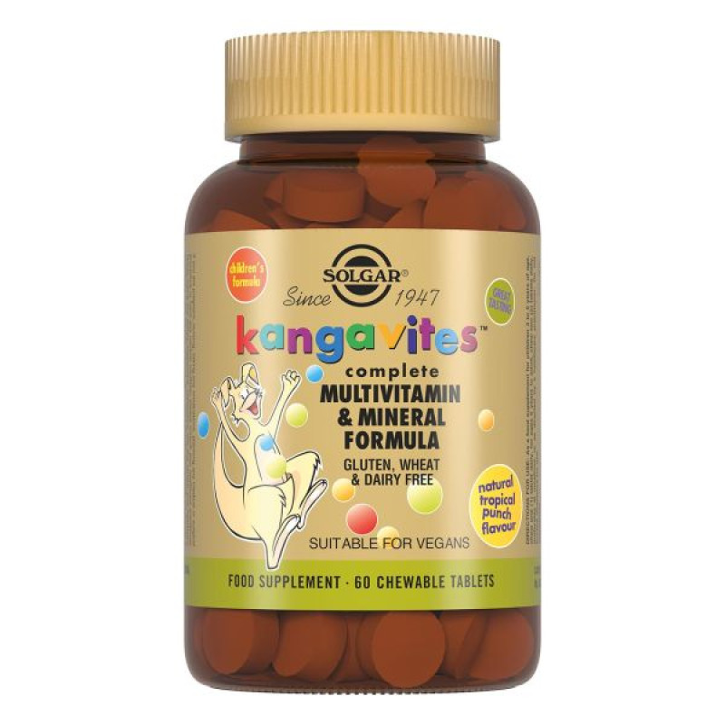 Solgar Kangavites with multivitamins and minerals with tropical fruit flavor tablets No. 60